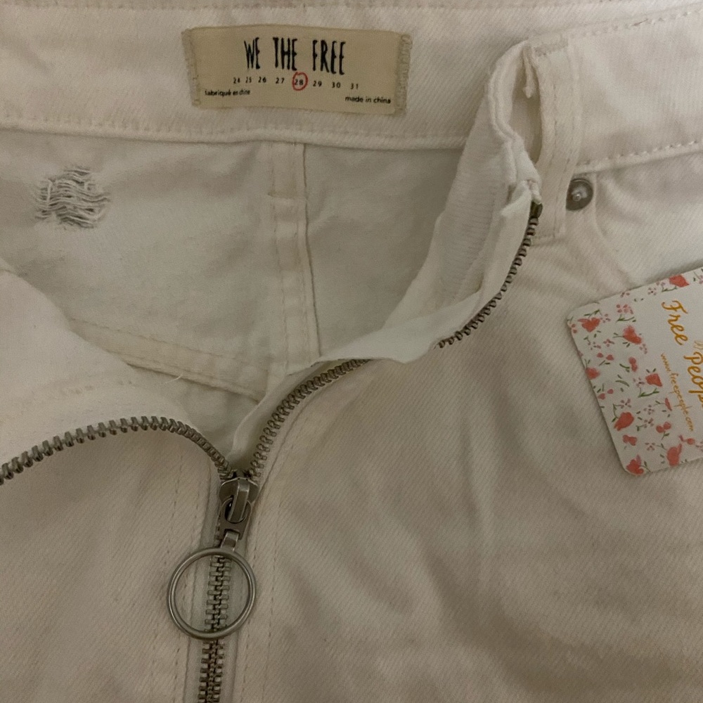 Free People Mini Zip It Up Skirt In White - Picture 6 of 6